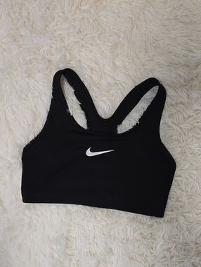 Nike Black Sports Bra with White Swoosh